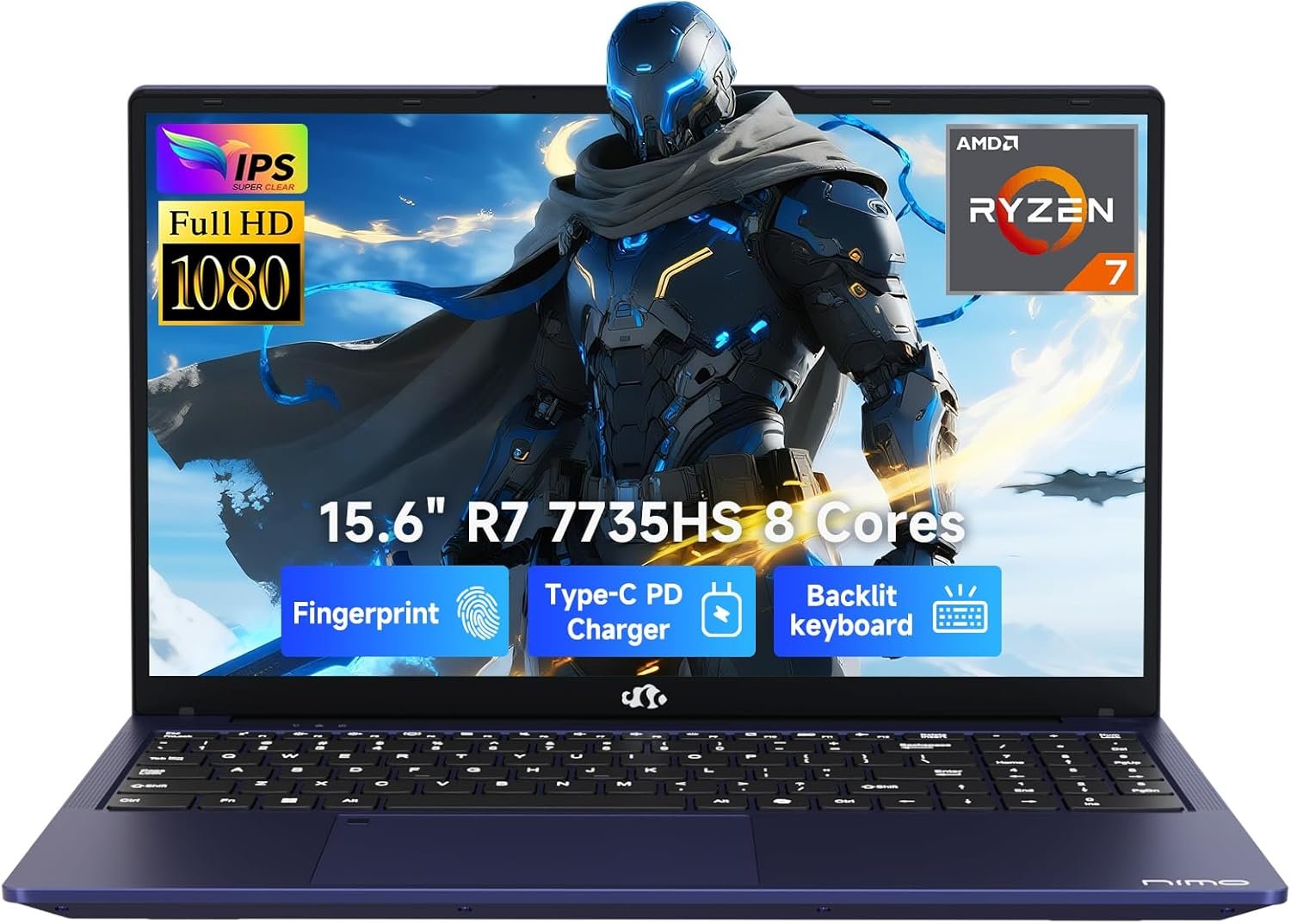 NIMO Gaming Laptop, 15.6″ FHD Display, AMD Ryzen 7 773...