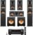 Klipsch Reference Home Theater Pack with 2X R-625FA Floorstanding Speakers, R-52C Center Channel, Pair R-41M Bookshelf Speakers (Speaker System + 2X Subwoofers + Receiver)